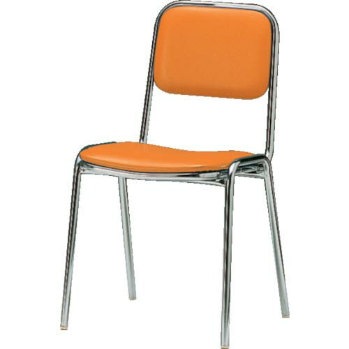 TOKIO ( 藤沢工業 ) 食堂用チェア 全幅×全高(mm):423×761 オレンジ ( FSC-200-OR )