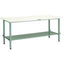 TRUSCO 軽荷重作業台高さ調節式(150kg)AEM型 1800X900XH650~950 下棚2枚付 グリーン色 ( AEM-1809LT2 ) トラスコ中山(株)