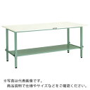 TRUSCO 軽荷重作業台高さ調節式(150kg)AEM型 1800X750XH650~950 下棚2枚付 グリーン色 ( SAEM-1800LT2 ) トラスコ中山(株)