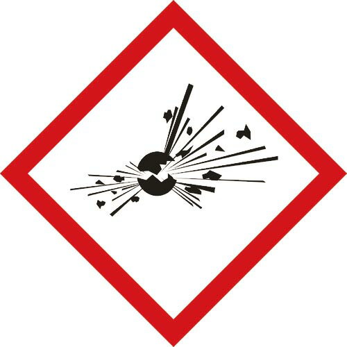 樂天商城 - 緑十字 ( 日本緑十字 ) GHSステッカー標識 爆弾の爆発 GHS-3(小) 40×40mm 5枚組 PET ( 037303 )