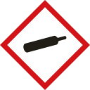 緑十字 GHSステッカー標識 ガスボンベ GHS-5(小) 40×40mm 5枚組 PET ( 037305 ) (株)日本緑十字社
