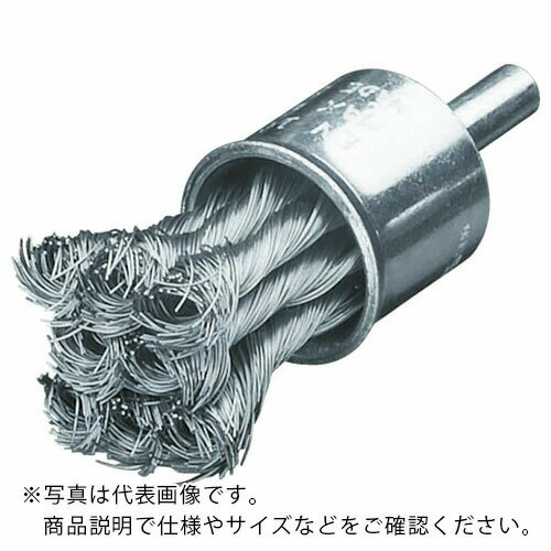 LESSMANN 軸付ノット型エンドブラシ Φ22 ステンレス線 0.50 ( 454398 ) LESSMANN社