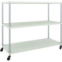 【SALE価格】TRUSCO スチールラック フェニックスラック 1500X600 3段 U車輪付 W色 抗菌粉体塗装 ( PER-4563-U125-W ) トラスコ中山(株)