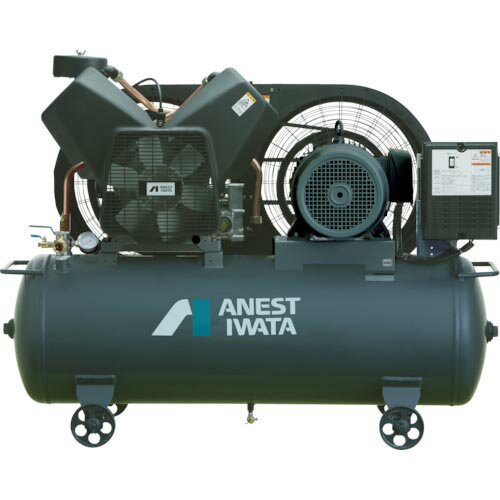 アネスト岩田 レシプロコンプレッサ(タンクマウント・オイルフリータイプ)50Hz モーター出力5.5kW ( TFP55CF-10M5 ) アネスト岩田(株)