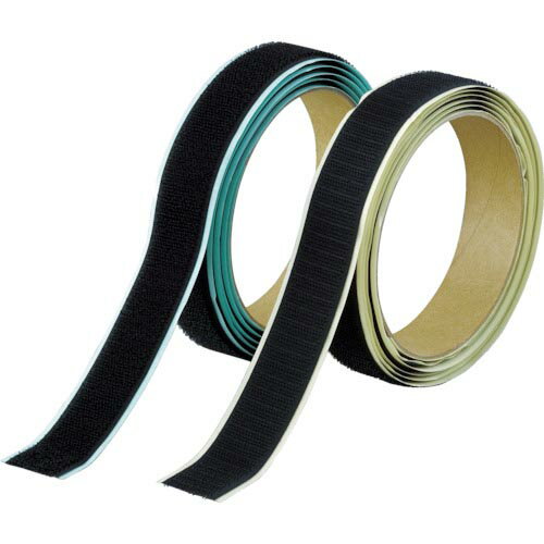 TRUSCO マジックテープ[[R下]]セット弱粘着16mm×1m黒(1巻=1セット) ( TPD-
