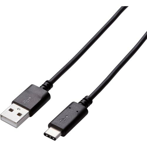 【SALE価格】ELECOM ( エレコム ) USB2.0ケーブル A-Cタイプ 認証品 3A出力 1.0m ( U2C-AC10NBK )