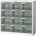 【SALE価格】TRUSCO シューズケース 12人用 900X380XH880 透明 鍵付 ( SC-12PC-L ) トラスコ中山(株)