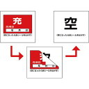 緑十字 高圧ガス関係標識 ボンベ充空ステッカー・充填日 充(赤)⇒空(白) 札-9 50×60mm 10枚組 ( 042009 ) (株)日本緑十字社