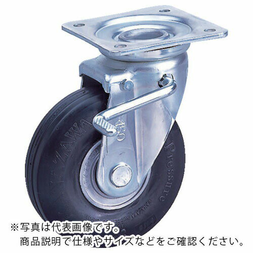 カナツー ゼロプレッシャータイヤ 自在金具S付 許容荷重95kgf 車輪径D200mm ( ZP-OS 8X2.00MS-BK ) (株..