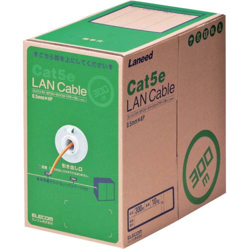 【SALE価格】ELECOM ( エレコム ) EU RoHS指令準拠LANケーブル CAT5E 300m オレンジ ( LD-CT2/DR300/RS )