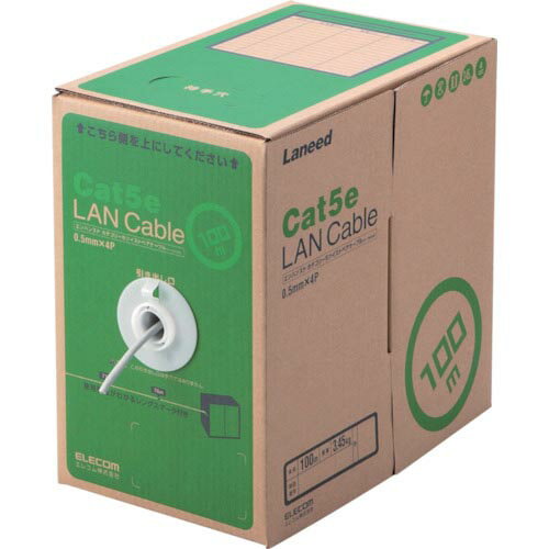 【SALE価格】ELECOM ( エレコム ) EU RoHS準拠LANケーブル CAT5E 100m ライトグレー ( LD-CT2/LG100/RS )