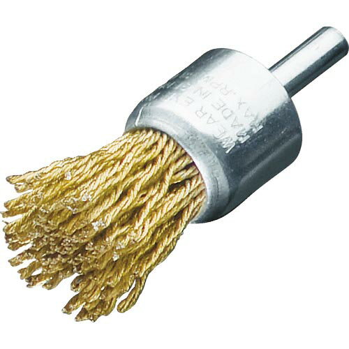 LESSMANN 軸付エンド型ブラシ コード真鍮波線0.22 Φ17 ( 452705 ) LESSMANN社