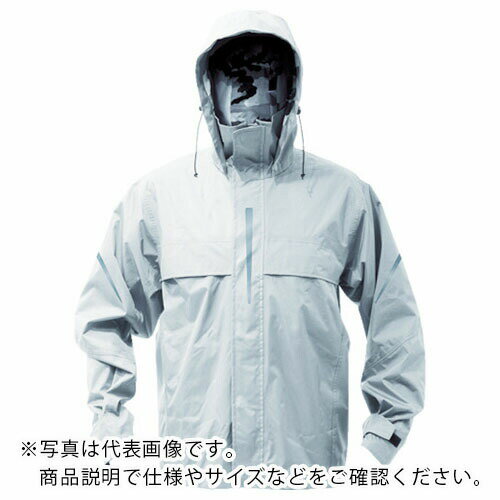 TRUSCO ベンチレーション(通気口)付レインスーツ シルバー LL ( TRW360-71-LL ) トラスコ中山(株)