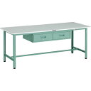 【SALE価格】TRUSCO 軽荷重作業台(300kg)AE型 1800X750XH740 2列引出し付 グリーン色 ( RAE-1800FL2 ) トラスコ中...