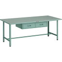 【SALE価格】TRUSCO 軽荷重作業台(300kg)AE型 1800X900XH740 2列引出し付 グリーン色 ( SAE-1809FL2 ) トラスコ中...