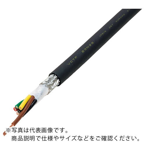 特長：耐油、耐熱、耐震性に優れたVCTFです。用途：電気機器内外への配線用。仕様：芯数：4仕上がり外径(mm)：9.2長さ(m)：100許容電流(30℃)(A)：14サイズ([[MM2]])：1.25定格 (V)：300電気用品安全法材質／仕上：導体：軟銅集合線絶縁体：耐熱性ビニル混合物シース：耐油・耐熱性ビニル混合物　●メーカー取寄商品について 本商品はメーカーからの取寄商品となります。 納期は、メーカー確認後、メールでご連絡させて頂きます。 在庫状況、生産状況によっては、かなり納期がかかる場合もございます。 　※お急ぎの場合は、ご注文前の納期確認も承りますので、　　お気軽にお問い合わせください。 　●代表画像について 商品によっては、代表画像を使用している場合がございます。 商品のカラー、サイズなどが異なる商品をイメージ画像として 使用させて頂いている場合がございます。 必ず、商品の品番と仕様をご確認のうえ、ご注文お願いいたいます。 　●北海道・沖縄・離島・一部地域の送料について 別途追加で送料がかかる場合がございます。 送料がかかる場合は、メールにて送料をご連絡させて頂き、 お客様にご了承頂いてからの手配となります。 　●お買上げ明細書の廃止について 当店では、個人情報保護と環境保護の観点から同封を廃止しております。 お買上げ明細書が必要な場合は、備考欄に「お買上げ明細必要」と 記載お願いいたします。 当店からの出荷の場合は、同封にて発送させて頂きます。 （※メーカー直送の場合は、PDFデータをメールさせて頂きます。） 　注意事項 ※商品名に【2個セット】等、数量の明記がない場合は1個での販売となります。
