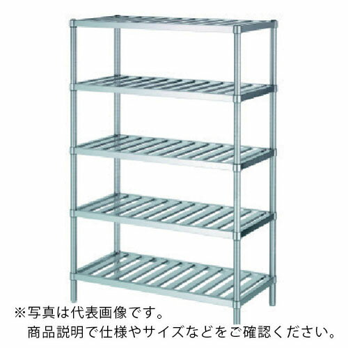 シンコー ステンレスラックスノコ棚5段 RS5型 SUS430 588×438×1800 ( RS5-6045 ) シンコー(株) 【メー..