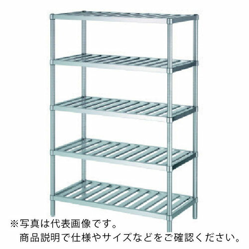 シンコー ステンレスラックスノコ棚5段 RS5型 SUS430 1188×338×1800 ( RS5-12035 ) シンコー(株) 【メ..