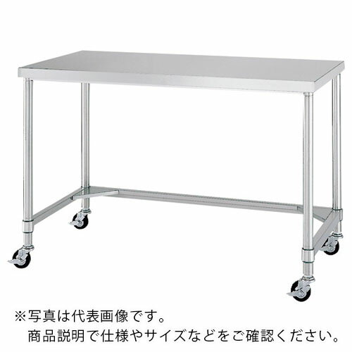 シンコー ステンレス(SUS430)作業台三方枠キャスター付 φ100ウレタン車 600×600×800 ( WTC-6060-U100 )..