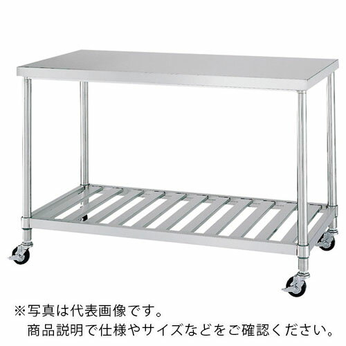 乐天商城 - シンコー ステンレス(SUS304)作業台スノコ棚板キャスター付 φ100ナイロン車 600×450×800 ( WSNC-6045-N100 ) 【メーカー取寄】