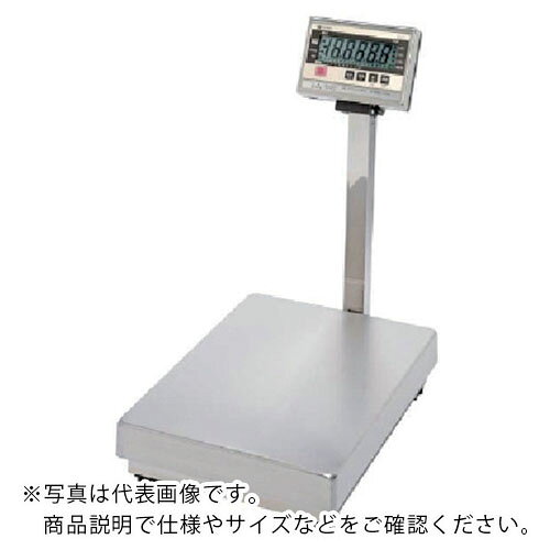 特長：完全防水＆防塵性に優れた高耐久仕様です。業界初、単1電池2本で連続使用1000時間です。電源コード不要で使用場所を選びません。表示部は大型液晶表示で見やすく簡単操作です。用途：水気や湿気の多い厳しい作業環境・条件下での計量現場でのご使用に。取引・証明のご使用に。仕様：秤量(kg)：150全高(mm)：630載台寸法(mm)：380×530最小表示(g)：20(0〜60kg)50(60〜150kg)分解能：1/3000電源：乾電池単1形×2(標準装備)検定：国家検定品(新検則適合品)センサー方式：ロードセル方式電気抵抗線式RS-232C出力(オプション)保護等級：IP65準拠材質／仕上：オールステンレス仕様(SUS304)表示部樹脂製・枠はステンレス製セット内容／付属品：単1形乾電池×2本(標準装備)注意：オプション使用時は非防水となります。プリンター（DAPIW）を使用する際はACアダプタ（オプション）が必要となります。国家検定品のため、ご注文の時は使用地区をご指定ください。　●メーカー取寄商品について 本商品はメーカーからの取寄商品となります。 納期は、メーカー確認後、メールでご連絡させて頂きます。 在庫状況、生産状況によっては、かなり納期がかかる場合もございます。 　※お急ぎの場合は、ご注文前の納期確認も承りますので、　　お気軽にお問い合わせください。 　●代表画像について 商品によっては、代表画像を使用している場合がございます。 商品のカラー、サイズなどが異なる商品をイメージ画像として 使用させて頂いている場合がございます。 必ず、商品の品番と仕様をご確認のうえ、ご注文お願いいたいます。 　●北海道・沖縄・離島・一部地域の送料について 別途追加で送料がかかる場合がございます。 送料がかかる場合は、メールにて送料をご連絡させて頂き、 お客様にご了承頂いてからの手配となります。 　●お買上げ明細書の廃止について 当店では、個人情報保護と環境保護の観点から同封を廃止しております。 お買上げ明細書が必要な場合は、備考欄に「お買上げ明細必要」と 記載お願いいたします。 当店からの出荷の場合は、同封にて発送させて頂きます。 （※メーカー直送の場合は、PDFデータをメールさせて頂きます。） 　注意事項 ※商品名に【2個セット】等、数量の明記がない場合は1個での販売となります。
