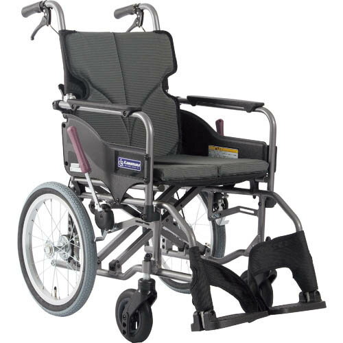カワムラ 【非課税】 アルミ製標準型介助用車いすKMD-A16-42-Mチャコールグレー ( KMDA1642MNO82 ) (株..