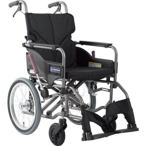 カワムラ 【非課税】 アルミ製標準型介助用車いすKMD-A16-40-M黒 ( KMDA1640MNO19 ) (株)カワムラサイ..