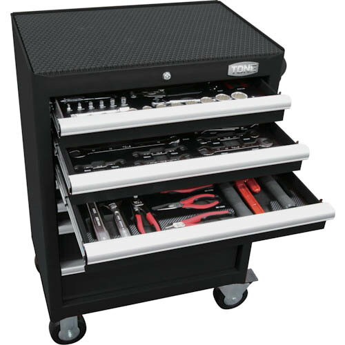 Rakuten - TONE 整備用工具セット ツールキャビネットセット(マットブラック) 間口676×奥行459×高さ995mm ( TCS911BK )