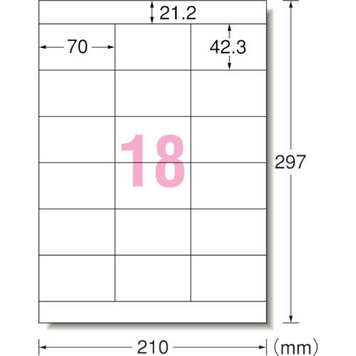 3M エーワン[[TM上]] ラベルシール(プリンタ兼用)再生紙 18面 上下余白付 100枚 ( 31336 ) スリーエム ジャパン(株)文具・オフィス事業部