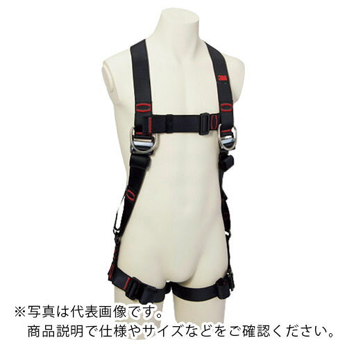 特長：作業時の腿の動きを妨げないH型腿ベルト製品です。サイドループタイプでベルトが突っ張らず大きな動きに対し自由度が高い構造です。墜落防止時に骨盤全体に荷重が分散する、快適かつ安全な設計です。太陽光や雨水による劣化が起こりにくい金属製のパススルーバックルを採用しています。ラベル部にはカバーを設けており、製造年月や規格など重要なラベル情報を汚れや摩耗から長期間保護します。サイズは3サイズから選択いただけます。調整幅を大きめにとっているので、M/Lサイズで身体の大きめの方にも対応できます。用途：建設現場・工場等の高所作業での墜落制止用仕様：サイズ：M/L色：黒ベルト幅(mm)：44最大使用可能質量(kg)：128腿バックル：パススルー厚生労働省「墜落制止用器具の規格」適合品胴ベルトなし背中ベルト:X型腿ベルト:水平型注意：労働安全衛生法上の高所作業に使用される業務用製品です。この商品は、一般消費者様向けの製品ではない為、表示や取扱説明書等が一般消費者様向けに表記・同梱されておりません。　●代表画像について 商品によっては、代表画像を使用している場合がございます。 商品のカラー、サイズなどが異なる商品をイメージ画像として 使用させて頂いている場合がございます。 必ず、商品の品番と仕様をご確認のうえ、ご注文お願いいたいます。 　●北海道・沖縄・離島・一部地域の送料について 別途追加で送料がかかる場合がございます。 送料がかかる場合は、メールにて送料をご連絡させて頂き、 お客様にご了承頂いてからの手配となります。 　●お買上げ明細書の廃止について 当店では、個人情報保護と環境保護の観点から同封を廃止しております。 お買上げ明細書が必要な場合は、備考欄に「お買上げ明細必要」と 記載お願いいたします。 当店からの出荷の場合は、同封にて発送させて頂きます。 （※メーカー直送の場合は、PDFデータをメールさせて頂きます。） 　注意事項 ※商品名に【2個セット】等、数量の明記がない場合は1個での販売となります。