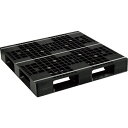 NPC プラスチックパレットAZFD-1111E-RR 片面四方差し 黒 ( AZFD-1111E-RR-BK ) 日本プラパレット(株) 【メーカー取寄】