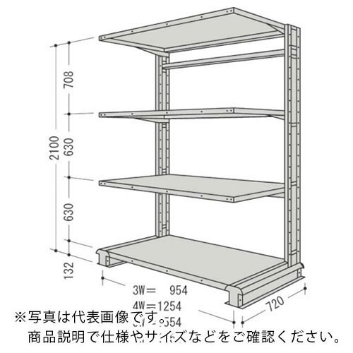 乐天商城 - NF ( 日本ファイリング ) スチール製軽中量ボルトレス棚 キャンチラック単式1連 間口1854×奥行720×高さ2100mm 4段 150kg ( CR76L-S4 ) 【メーカー取寄】