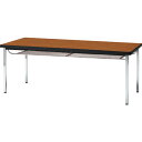 【SALE価格】TRUSCO 会議用テーブル 1800X900XH700 下棚付 丸脚 チーク ( TDST1890-T ) トラスコ中山(株)