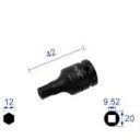 【SALE価格】ナック ヘキサゴンレンチソケット ショートタイプ 差込角9.52x対辺12mm ( 312C ) 長堀工業(株)