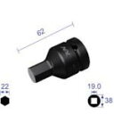【SALE価格】ナック ヘキサゴンレンチソケット 差込角19.0x対辺22mm ( 622C ) 長堀工業(株)