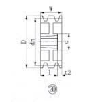 EVN ( エバオン ) ブッシングプーリー SPA 200mm 溝数3 ( SPA200-3 )