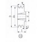EVN ( エバオン ) ブッシングプーリー SPB 206mm 溝数2 ( SPB206-2 )