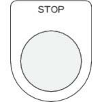IM 押ボタン/セレクトスイッチ(メガネ銘板) STOP 黒 φ25.5 45×35×2mm ( P25-36 ) (株)アイマーク