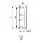 EVN ( エバオン ) ブッシングプーリー SPA 109mm 溝数2 ( SPA109-2 )
