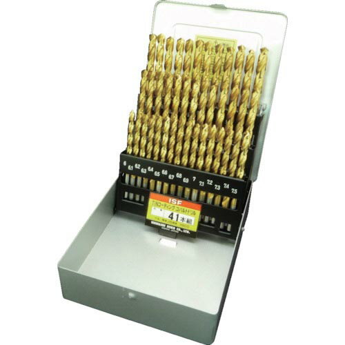 乐天商城 - ISF ( イシハシ精工 ) TINコーティング コバルト正宗ドリル 41本組セット(スチールケース入) ( TCOD-41S ) 【メーカー取寄】
