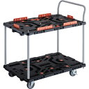 TRUSCO 連結式樹脂製2段台車 ビートル 900X600 自在5輪 内2輪ストッパー付 コボレ止めセット とめたろう ハンドル付 ( BT924KJ5S2-...