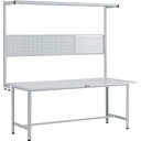 TRUSCO 軽荷重作業台(300kg)AE型 1800X900XH1948(全高) ツールハンガーフルセット付 ホワイト色 ( RAE-1809THFS W ...