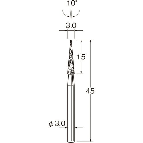 リューター ( 日本精密機械工作 ) 軸付電着ボラゾン砥石 ( N1630 )