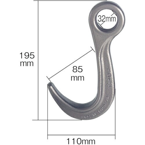 特長：軽量、シンプル、使いやすいです。最適な熱処理加工により優れた耐久性です。用途：覆工板の吊り上げ・施工に。仕様：基本使用荷重(t)：1全長(mm)：195幅(mm)：110本体厚さ(mm)：22寸法(mm)C：85寸法(mm)D：32寸...