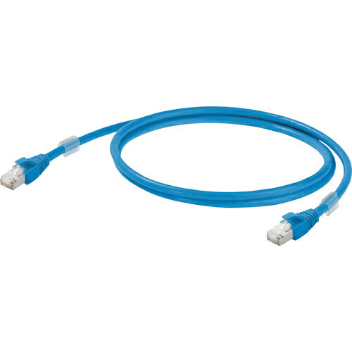 【SALE価格】ワイドミュラー 両端RJ45コネクタ付き産業用イーサネットケーブル(二重シールド構造)青色0.5m ( 1165900005 )