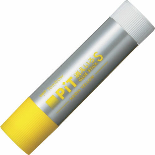 Tombow スティックのり 消えいろピットS ネオンイエロー シルバー ( HCB-113B ) (株)トンボ鉛筆