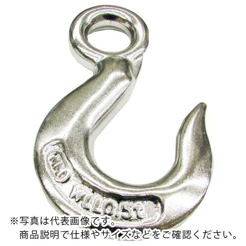 特長：ステンレス製でサビにくいフックです。用途：ワイヤロープなどの端末金具として荷物の吊り上げ作業などに。仕様：基本使用荷重(t)：0.32寸法(mm)C：21寸法(mm)D：16寸法(mm)H：104寸法(mm)L：74ラッチなし材質／仕上：ステンレス（SUS304）注意：フックの先端部分に物を掛けないでください。　●代表画像について 商品によっては、代表画像を使用している場合がございます。 商品のカラー、サイズなどが異なる商品をイメージ画像として 使用させて頂いている場合がございます。 必ず、商品の品番と仕様をご確認のうえ、ご注文お願いいたいます。 　●北海道・沖縄・離島・一部地域の送料について 別途追加で送料がかかる場合がございます。 送料がかかる場合は、メールにて送料をご連絡させて頂き、 お客様にご了承頂いてからの手配となります。 　●お買上げ明細書の廃止について 当店では、個人情報保護と環境保護の観点から同封を廃止しております。 お買上げ明細書が必要な場合は、備考欄に「お買上げ明細必要」と 記載お願いいたします。 当店からの出荷の場合は、同封にて発送させて頂きます。 （※メーカー直送の場合は、PDFデータをメールさせて頂きます。） 　注意事項 ※商品名に【2個セット】等、数量の明記がない場合は1個での販売となります。