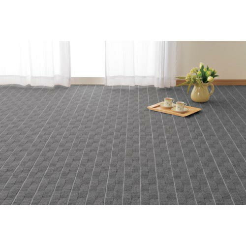萩原 高級感のある平織りカーペット メテオ 江戸間8帖 グレー 3520×30×3520 ( 600021180 ) 【メーカー取寄】