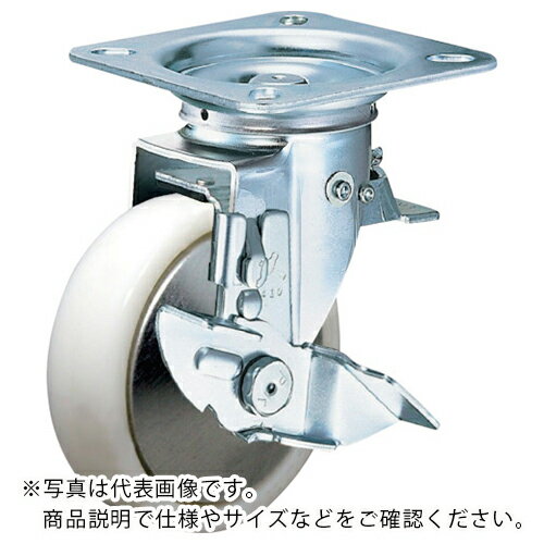 ハンマー スイッチキャスター ナイロン車輪(ローラーベアリング)125mm ストッパー付 ( 419