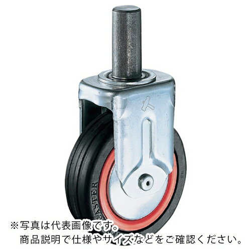 ハンマー ( ハンマーキャスター ) 差込み固定式ゴム車輪(ナイロンホイール・ボールベアリング)100mm ( 420MKR-RB100 ) 【メーカー取寄】